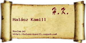 Halász Kamill névjegykártya