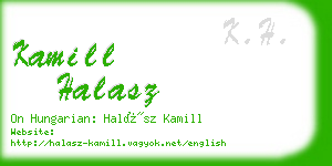 kamill halasz business card